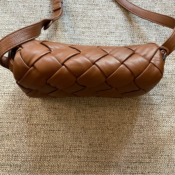 DUNE LONDON Woven Brown Leather Crossbody Bag - Picture 7 of 14